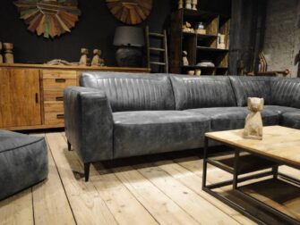 leren grijze hoekbank