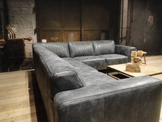 leren grijze hoekbank
