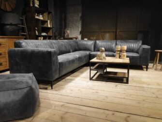 leren grijze hoekbank