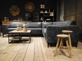 leren grijze hoekbank