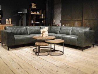 groene hoekbank leer