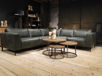 groene hoekbank leer