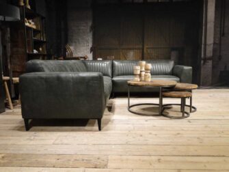 groene hoekbank leer