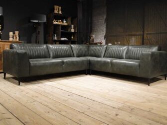 groene hoekbank leer