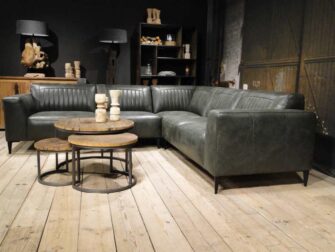 groene hoekbank leer