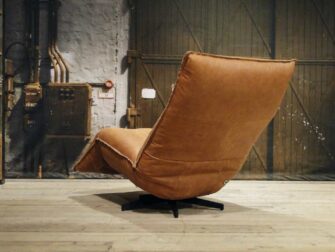 leren relax fauteuil cognac