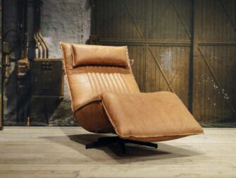 leren relax fauteuil cognac