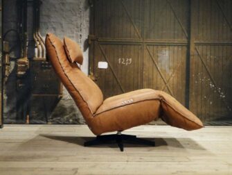 leren relax fauteuil cognac