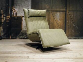leren relax fauteuil olive