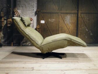 leren relax fauteuil olive