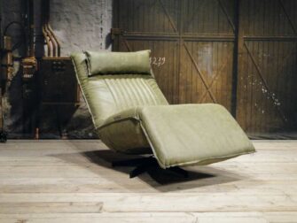 leren relax fauteuil olive