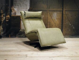 leren relax fauteuil olive
