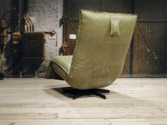 leren relax fauteuil olive