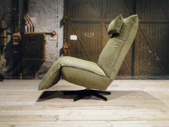 leren relax fauteuil olive