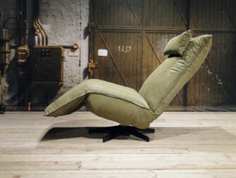 leren relax fauteuil olive