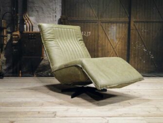 leren relax fauteuil olive