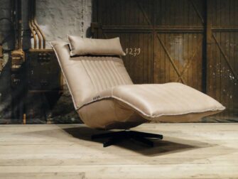 leren relax fauteuil taupe