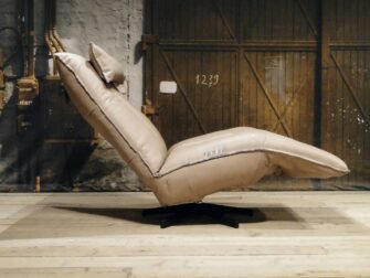 leren relax fauteuil taupe