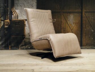 leren relax fauteuil taupe