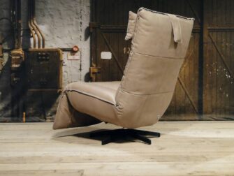 leren relax fauteuil taupe