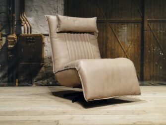 leren relax fauteuil taupe