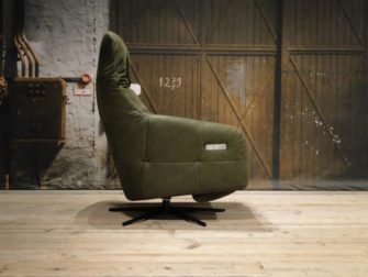 Groen leren relax fauteuil