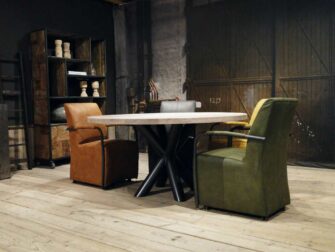 ronde industriele eiken tafel