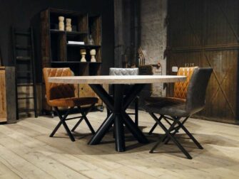 ronde industriele eiken tafel