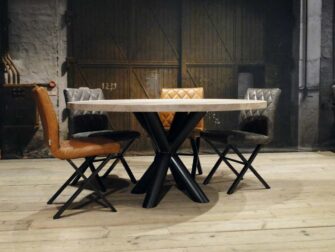 ronde industriele eiken tafel