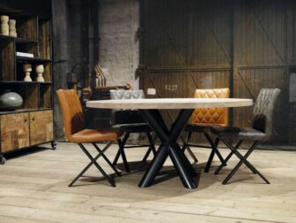 ronde industriele eiken tafel