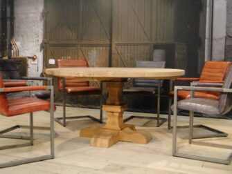 ronde eiken kloostertafel