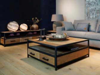 teak salontafel met laden