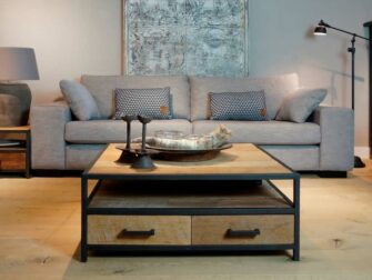 teak salontafel met laden