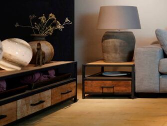 teak salontafel met lade