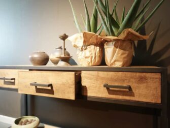 industriele side table met laden