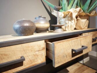 industriele side table met laden