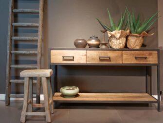 industriele side table met laden