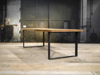 industriele teak tafel