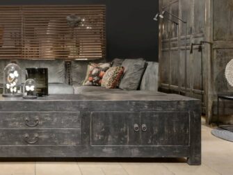 tv meubel oud hout zwart